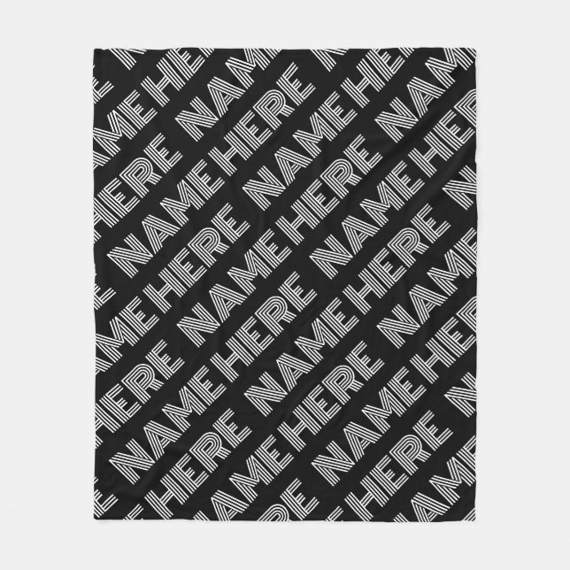 Fetter Retro-moderner Name oder Wortmuster Fleecedecke (Vorderseite)
