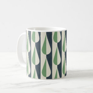 Fetter Retro-Wassertropfen grün und grau Kaffeetasse