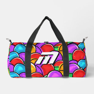 Fetter Retro-Wellen-Pop-Art-Individual-Monogramm-T Duffle Bag