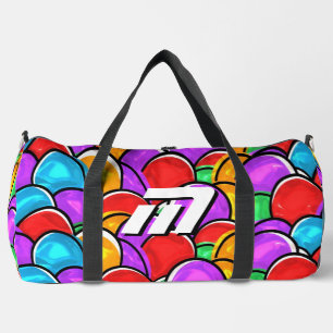 Fetter Retro-Welligkeits-Pop-Art-Koffer mit indivi Duffle Bag