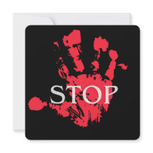 Fetter roter Handabdruck "STOP" Warnsymbol – Activ