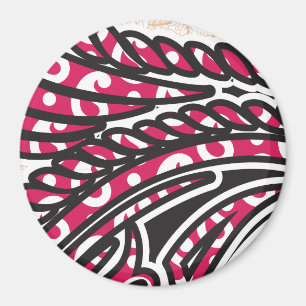 Fetter roter Paisley-Rundmagnet Magnet