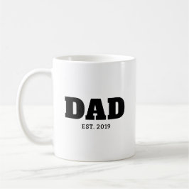 Fetter schwarzer und weißer Text Est Jahr Vater Kaffeetasse