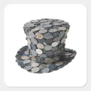 Fetter Silberner MONEY HAT Craft Aufkleber
