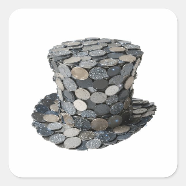 Fetter Silberner MONEY HAT Craft Aufkleber (Vorderseite)