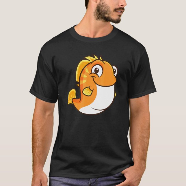 Fetter Süßer Dicker Fisch Orangefisch T-Shirt (Vorderseite)
