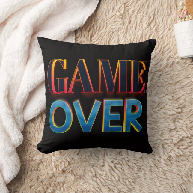 Fetter Text „GAME OVER“ in Rot Kissen (Decke)