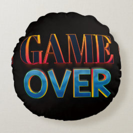 Fetter Text „GAME OVER“ in Rot Rundes Kissen