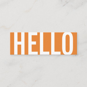 Fetter Text   Hallo (Orange) Mini Visitenkarte