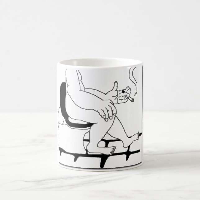 Fetter Typ, der auf der Toiletten-Comic Manga Art Tasse (Mittel)
