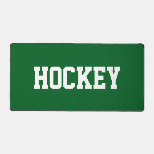 Fetter Weißer HOCKEY-Text auf sportlichem Waldgrün Schreibtischunterlage