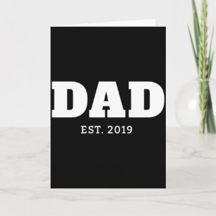 Fetter Weißer Schwarzer Text Est Jahr Dad T-Shirt Karte
