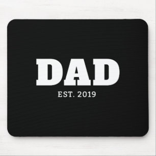 Fetter Weißer Schwarzer Text Est Jahr Dad T-Shirt Mousepad