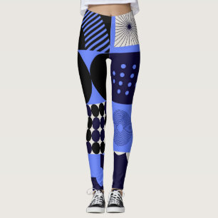 Fettes geometrisches Bauhaus-Retrofuturistisches M Leggings