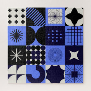 Fettes geometrisches Bauhaus-Retrofuturistisches M Puzzle