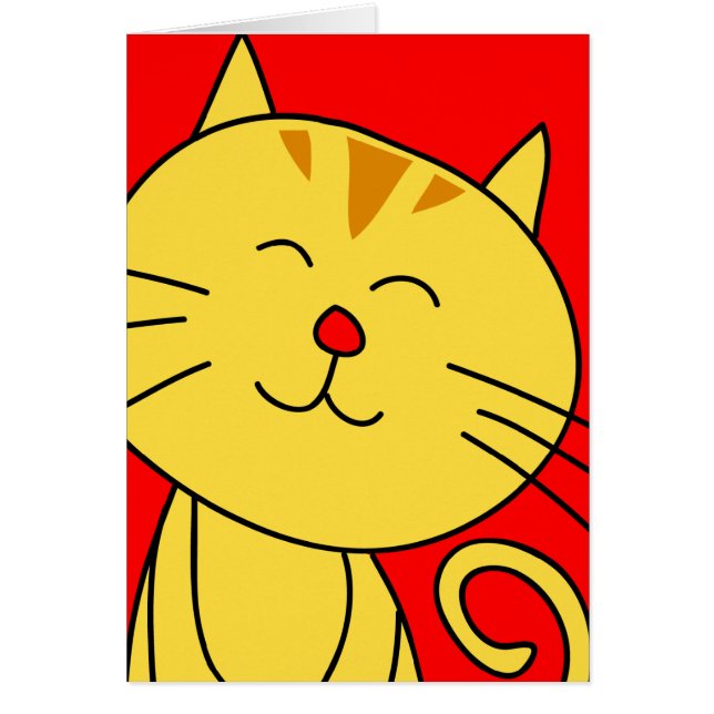 Fettes Gesichts-Katzen-leere Karte (Vorne)
