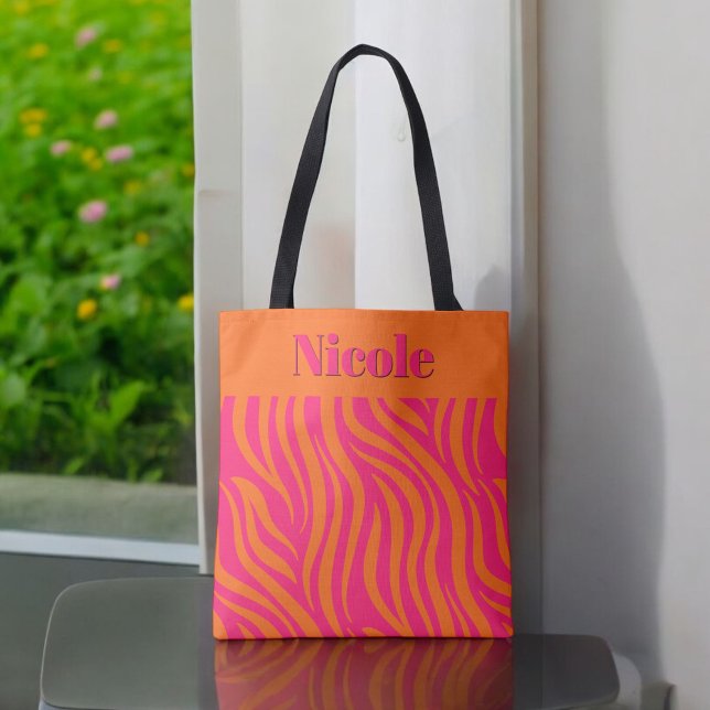 Fettes, heißrosa und orangefarbenes Abstrakt mit N (Von Creator hochgeladen)