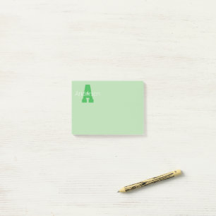 Fettes modernes Monogramm Blass- und Kellygrün Post-it Klebezettel