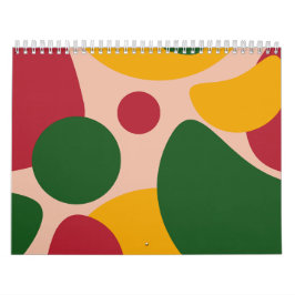Fettes Retro-Abstraktes-Formen-Muster  Kalender