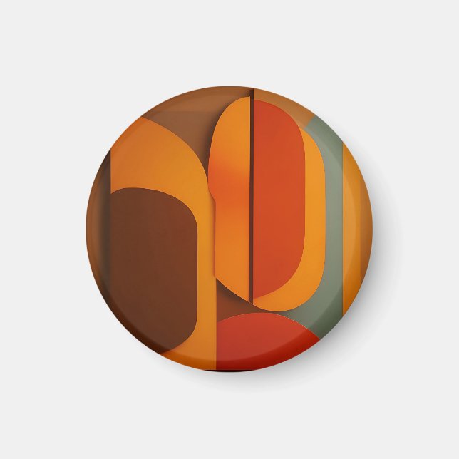 Fettes Retro-Orange Midcentury-Abstrakt  Magnet (Vorne)