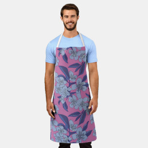 Fettes rosa Blumen-Allover-Print-Schürze Schürze