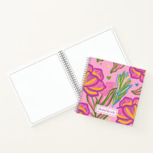 Fettes Rosa Magenta Blumen Skizzenbuch