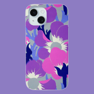 Fettes Rosa- und Lila-Windflower-Muster Retro Case-Mate iPhone Hülle