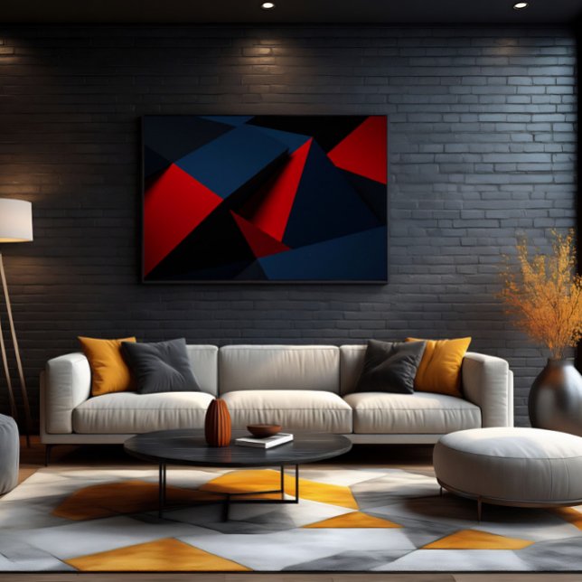 Fettes Rot, Marineblau, Geometrisches Abstract Poster (Von Creator hochgeladen)