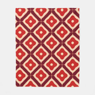 🔴 Fettes rotes geometrisches abstraktes Muster ✨ Fleecedecke