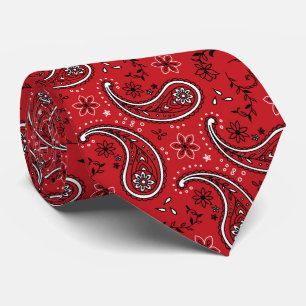Fettes rotes Paisleymuster mit floralem Akzent Krawatte