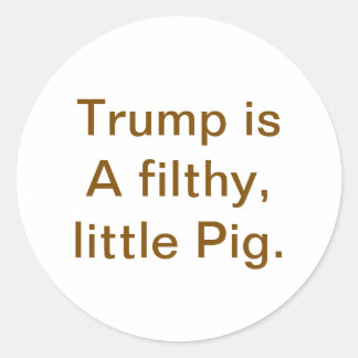 Fettes schmutziges kleines Schwein Trump Hankamer Runder Aufkleber