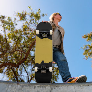 Fettes Schwarz mit metallischem Gold Stylisches Un Skateboard