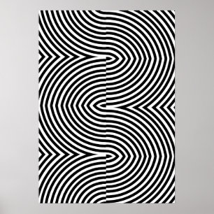 Fettes Schwarz-Weiß-Geometrisches-Abstraktes-Poste Poster