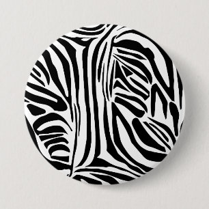 Fettes Schwarz-Weiß-Zebramuster Button