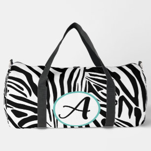 Fettes Schwarz-Weiß-Zebramuster Duffle Bag