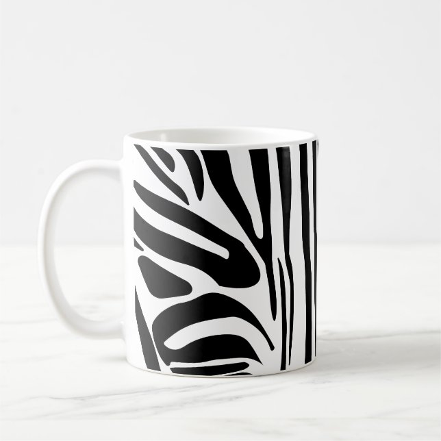Fettes Schwarz-Weiß-Zebramuster Kaffeetasse (Links)