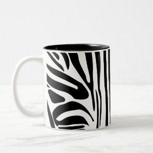 Fettes Schwarz-Weiß-Zebramuster Zweifarbige Tasse