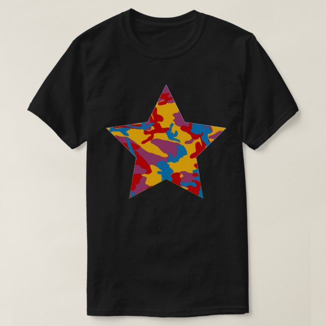 Fettes Tarnmuster Stern T-Shirt (Design vorne)