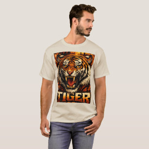 Fettes Tiger Grafik Streetwear T-Shirt