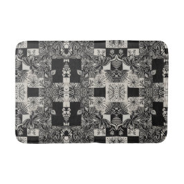 Fettes tropisches monochromes Blumenmuster Badematte