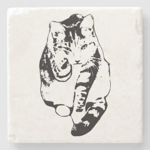 Fettfarben Cat Untersetzer Set