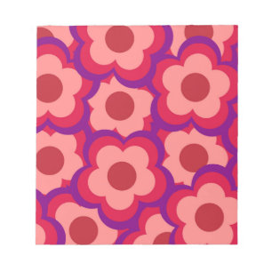 Fettfarben-Retro-Hippie-Blumenmuster Notizblock