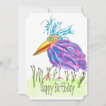 Fettfarbene Bird Watercolor Painting Flat Birthday