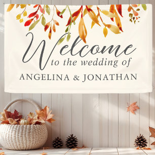 Fettfarbene Herbstblüte Cream Wedding Banner