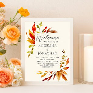 Fettfarbene Herbstblüte Cream Wedding Poster