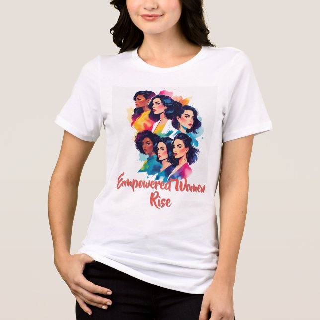 Fettfarbenes Frauenportrait Tri-Blend Shirt (Vorderseite)