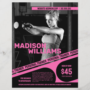 Fettfarbenes Personal Trainer Foto Flyer