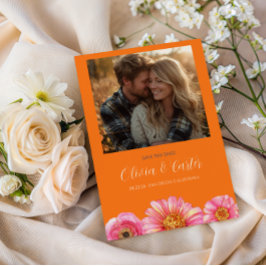 Fettfarbige Blumenvorlage Foto Speichern zur Erinn Save The Date