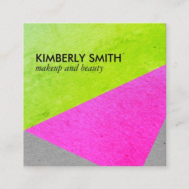 Fettfarbige Chic-Farbblöcke Quadratische Visitenkarte (Vorderseite)
