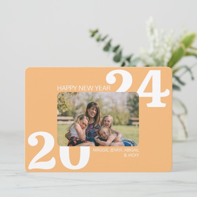 Fettfarbiges Foto Feiertagskarte (Stehend Vorderseite)